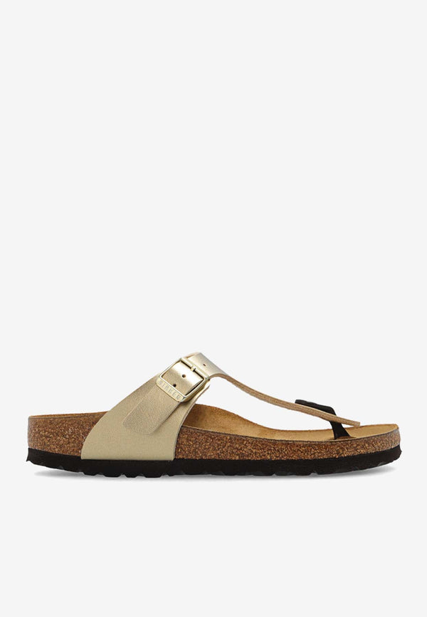 Gizeh Metallic Leather Thong Sandals