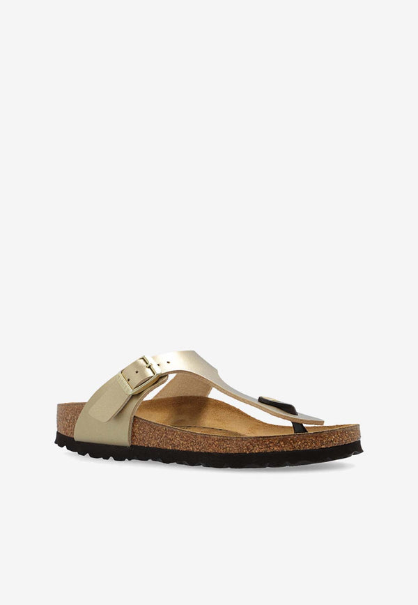 Gizeh Metallic Leather Thong Sandals