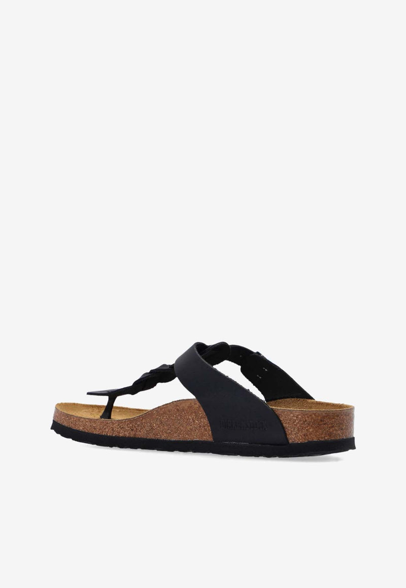 Gizeh Braided Leather Thong Sandals