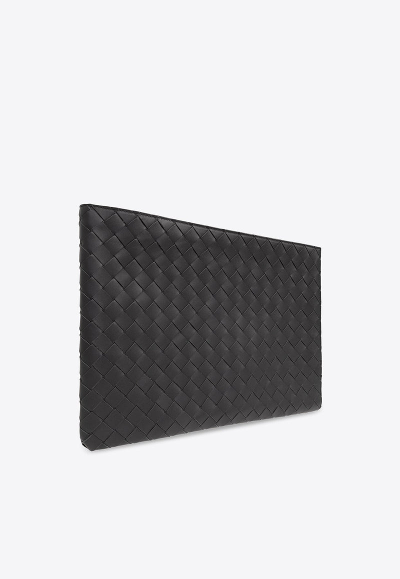 Intrecciato Half Zip Pouch