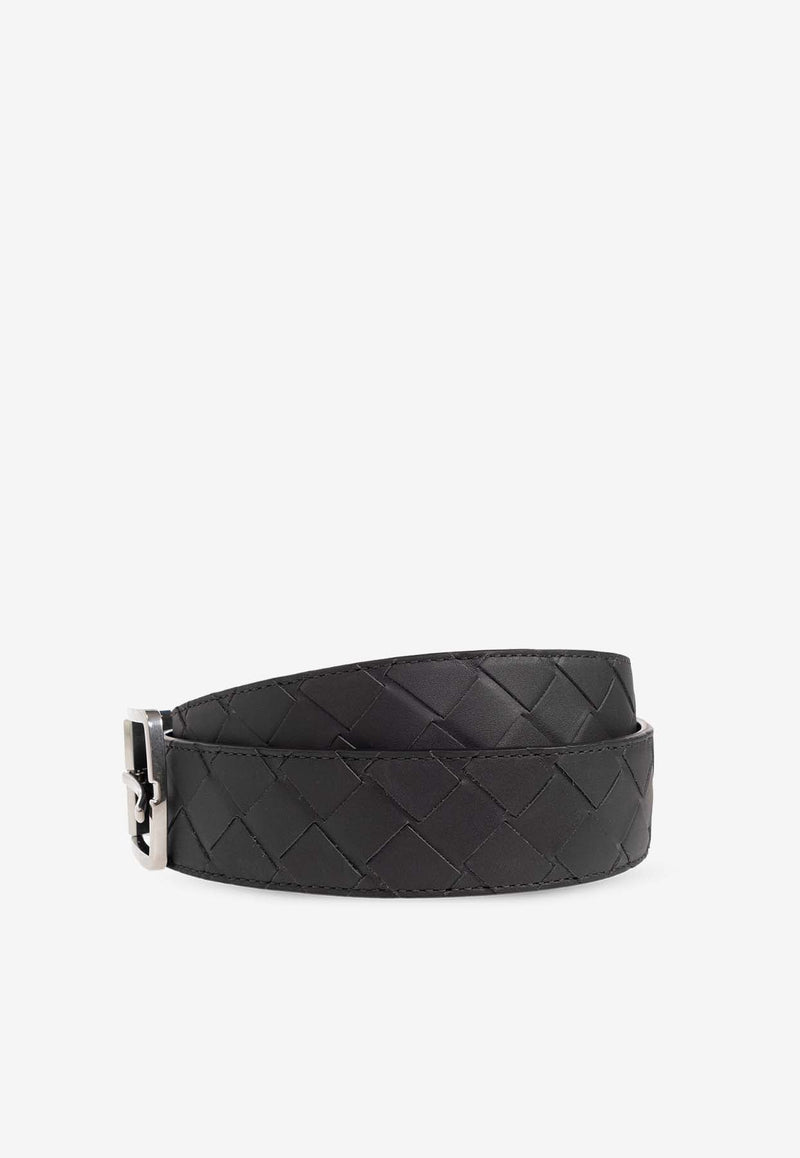 Reversible Intrecciato Leather Belt