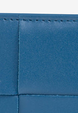 Cassette Flap Cardholder in Intrecciato Leather