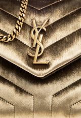 Small Loulou Quilted Velvet Shoulder Bag