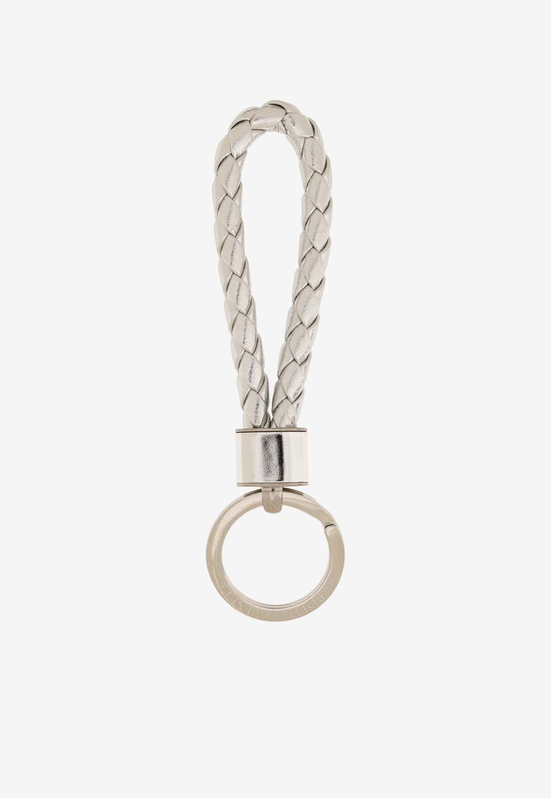 Laminated Intrecciato Leather Key-ring