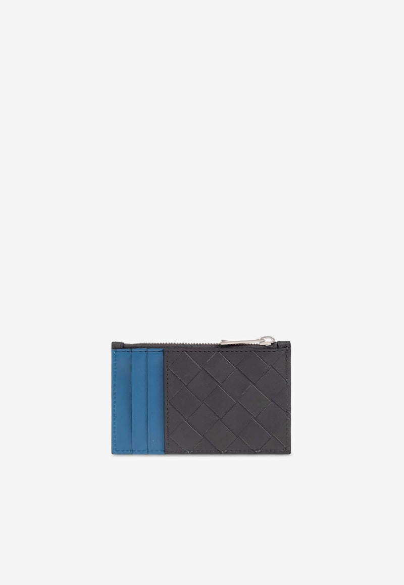 Intrecciato Leather Zip Cardholder