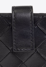 Intrecciato Leather Accordion Cardholder