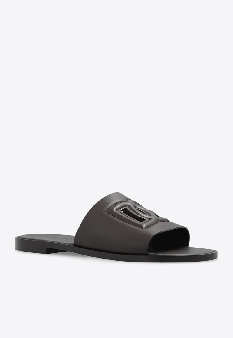 DG Logo Leather Slides