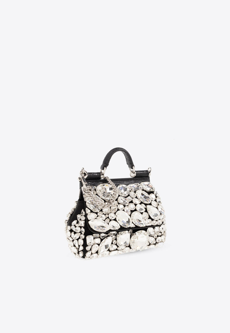 Mini Sicily Crystal Embellished Top Handle Bag
