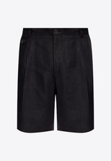 Pleated Linen Shorts