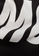 Logo Print Silk Scarf