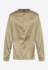 Henley Long-Sleeved Pajama Top