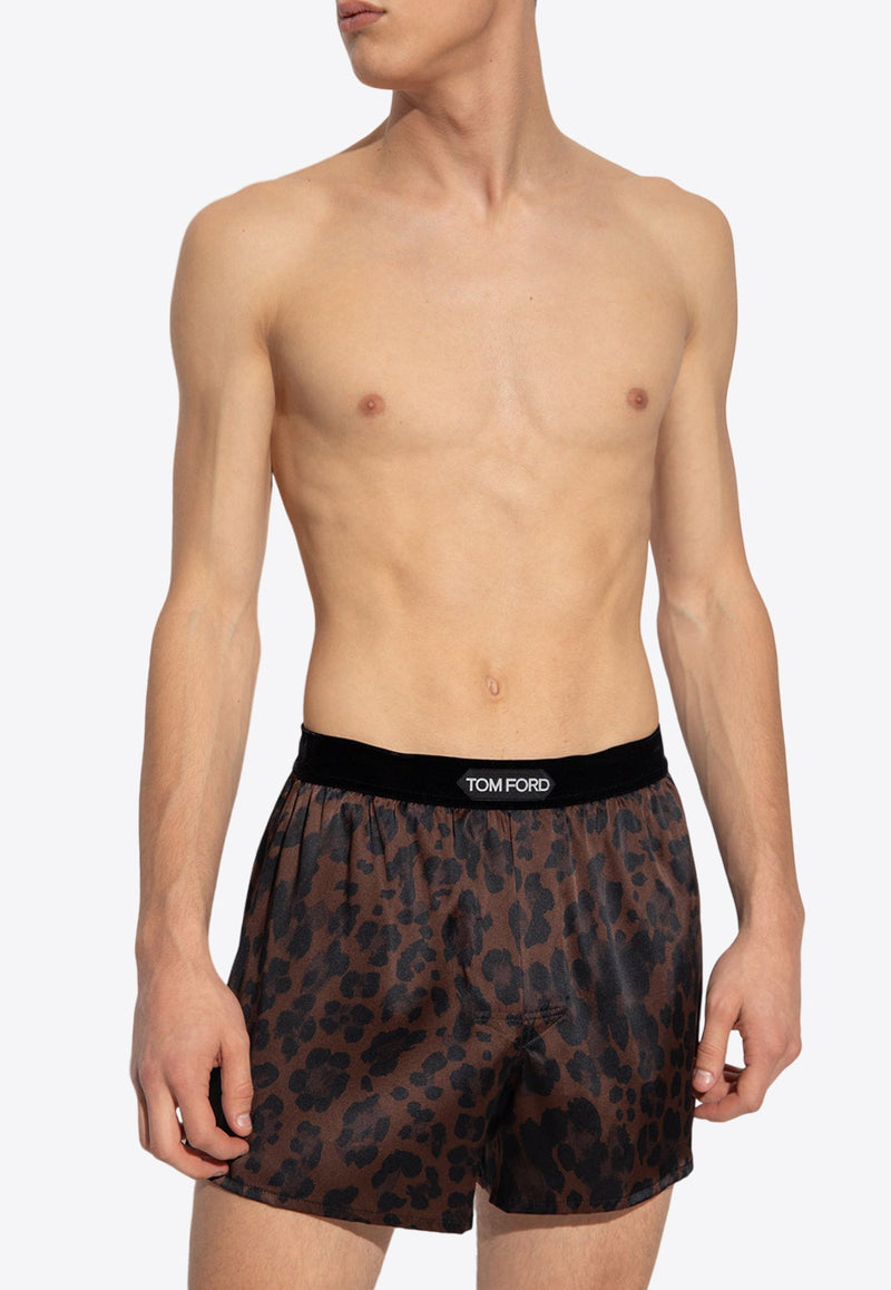 Leopard Print Silk Boxers