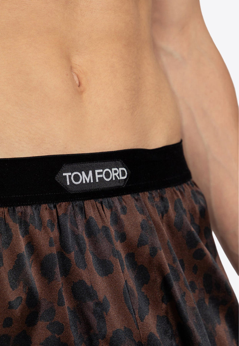 Leopard Print Silk Boxers