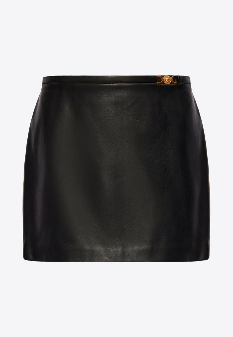 Mini Belted Leather Skirt