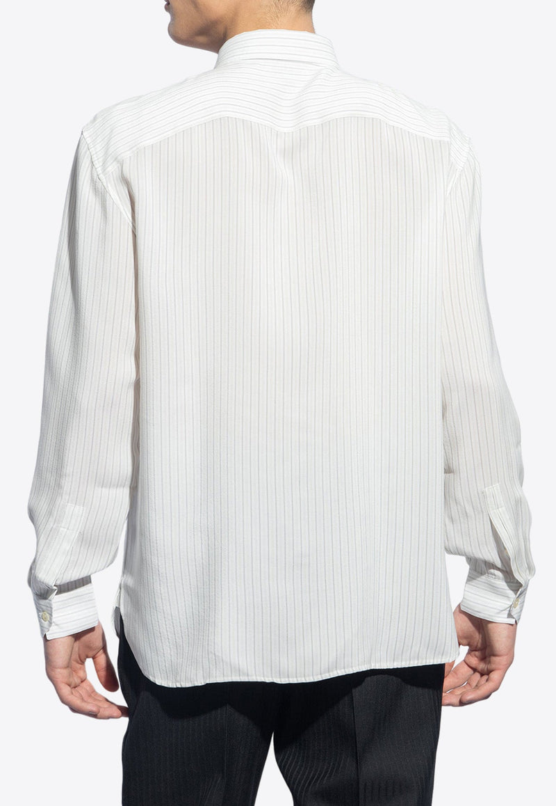 Cassandre Pinstripe Silk Shirt