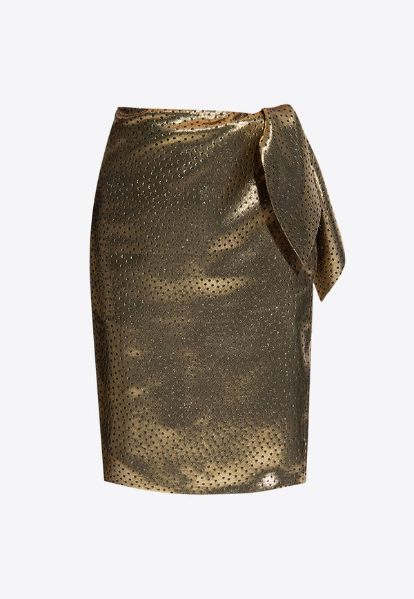 Metallic Dotted Pencil Skirt