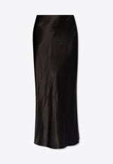 Mid-Rise Maxi Silk Skirt