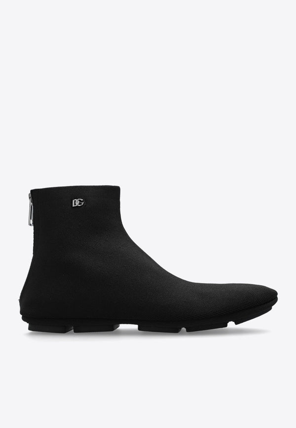 DG Logo Stretch Knit Ankle Boots