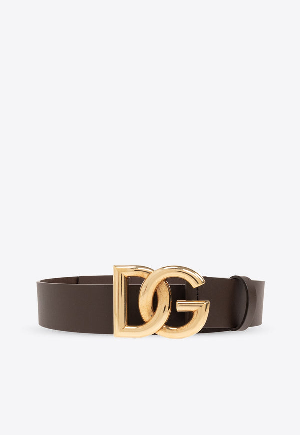 DG Logo Buckle Leather Belt