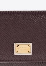 Logo Plaque Dauphine Leather Wallet