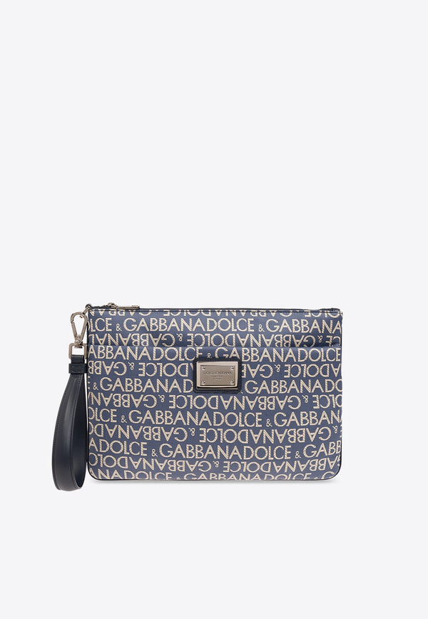 Coated Jacquard Clutch Bag