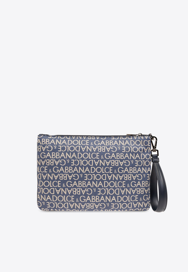 Coated Jacquard Clutch Bag