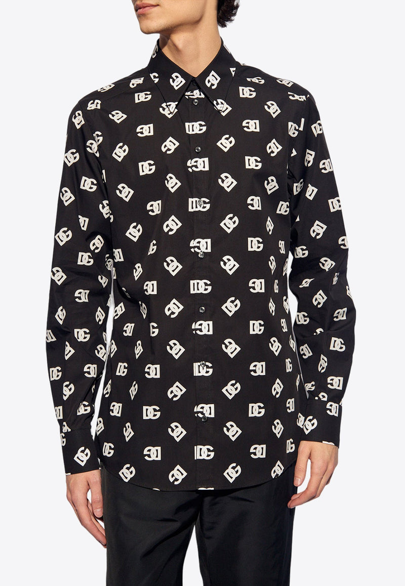 All-Over DG Print Long-Sleeved Shirt