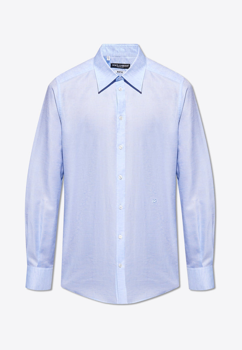 Logo Embroidered Button-Up Shirt