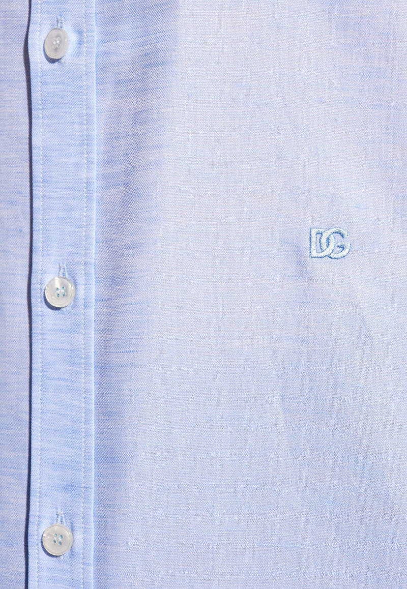 Logo Embroidered Button-Up Shirt