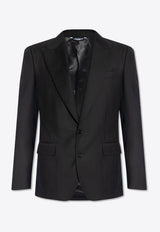 Herringbone Single-Breasted Wool Blazer