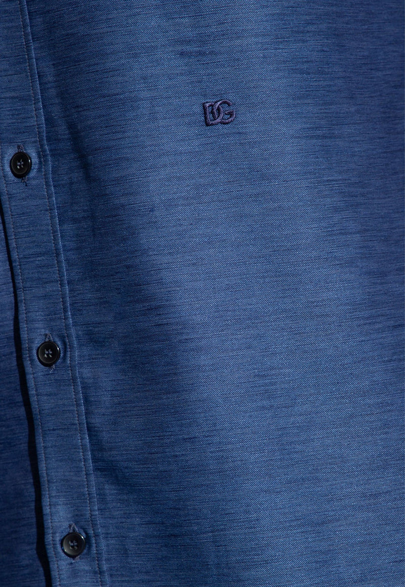 Logo Embroidered Button-Up Shirt