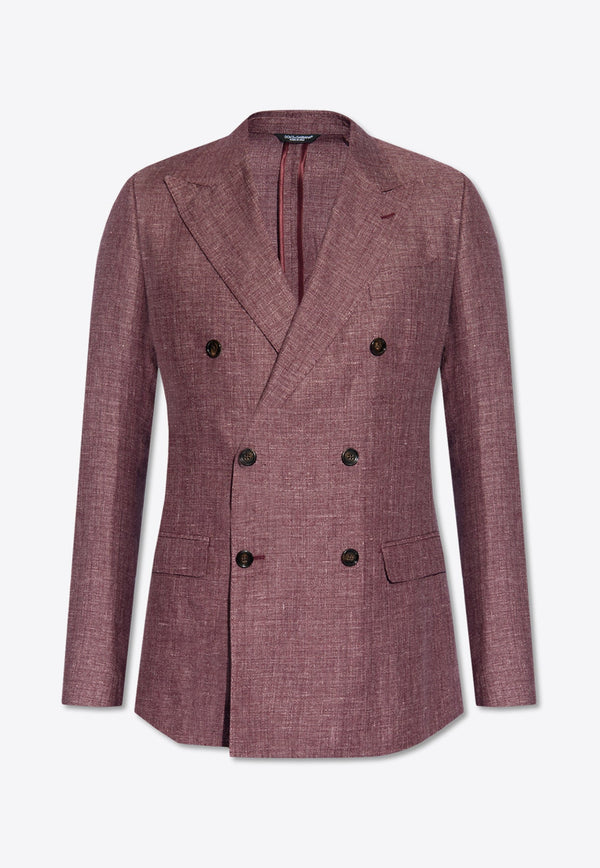 Double-Breasted Wool Blend Blazer
