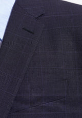 Single-Breasted Checked Wool Suit