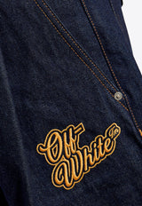 90's Logo Raw-Denim Shorts