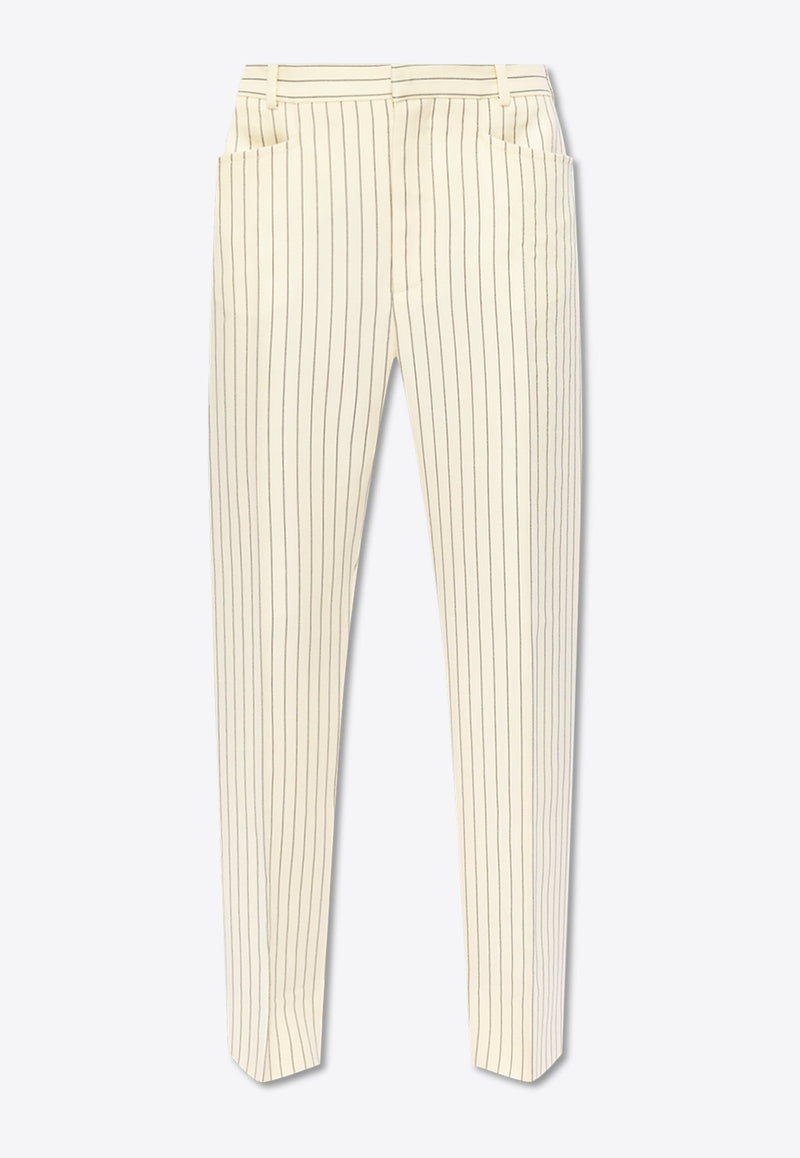 Striped Straight-Leg Pants