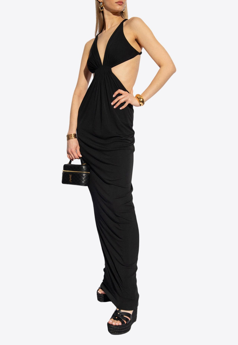 Cut-Out Crepe Maxi Dress