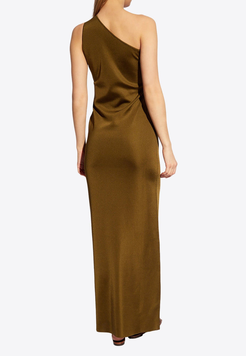 One-Shoulder Silk Maxi Dress