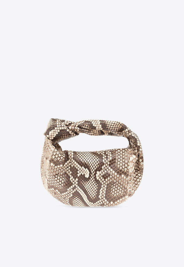 Mini Jodie Top Handle Bag in Python Print Leather