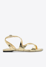 Ayla Metallic Leather Flat Sandals