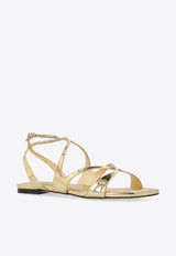 Ayla Metallic Leather Flat Sandals