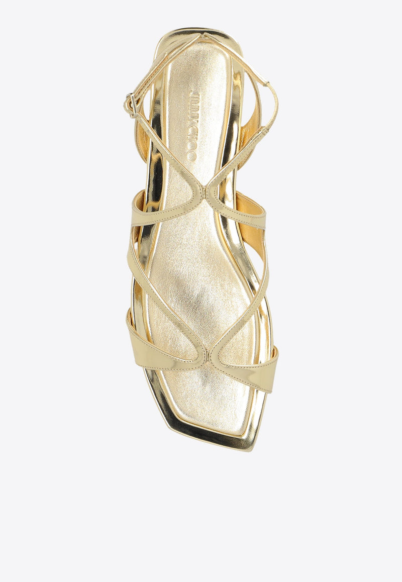 Ayla Metallic Leather Flat Sandals