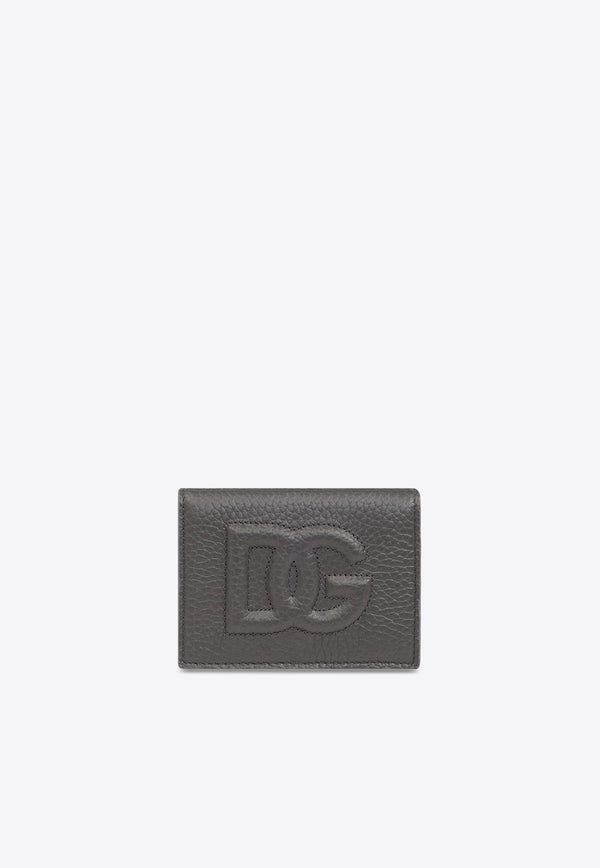 3D-Effect Logo Leather Cardholder