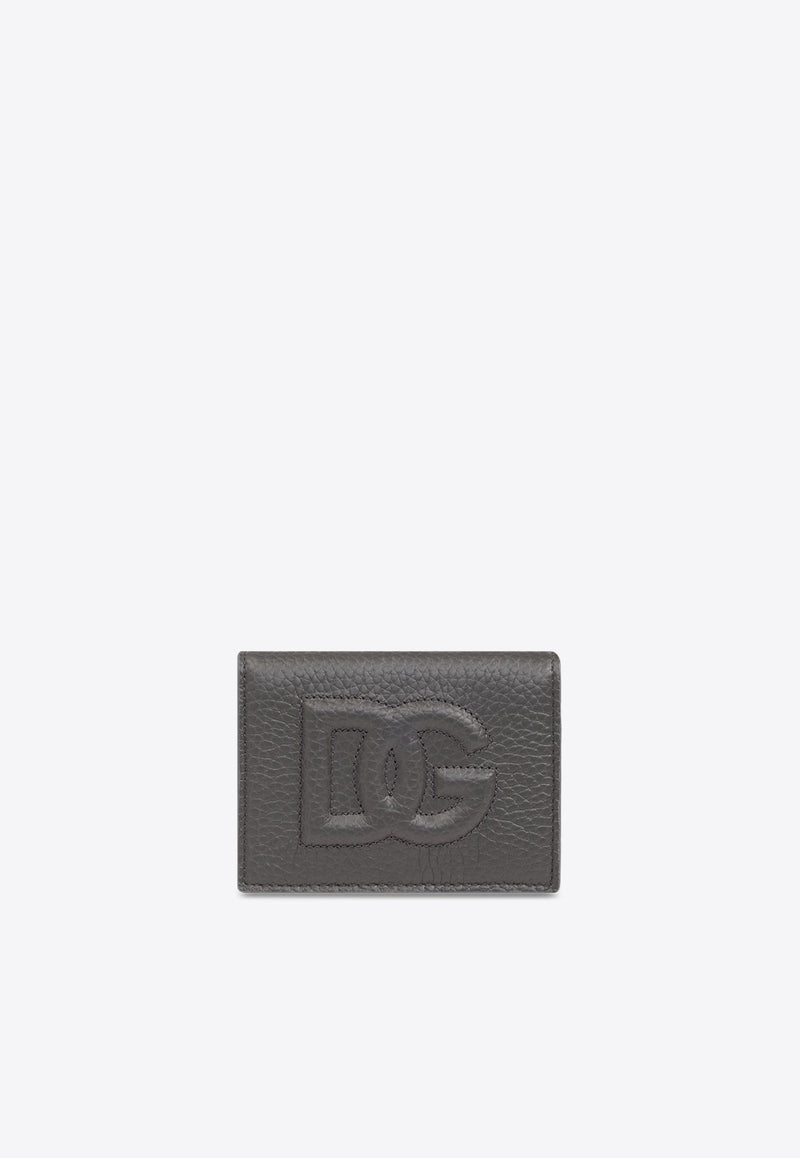 3D-Effect Logo Leather Cardholder