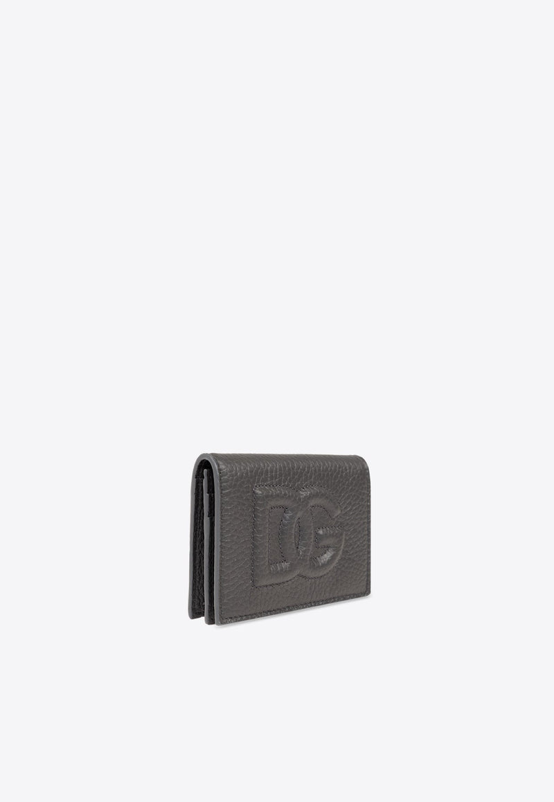 3D-Effect Logo Leather Cardholder