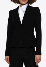 Single-Breasted Wool Blend Blazer