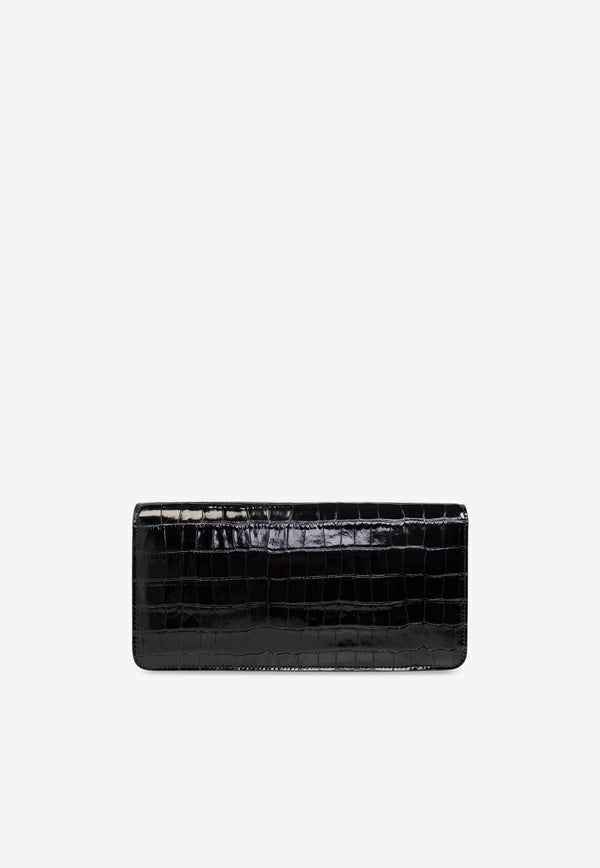 Whitney Croc-Embossed Leather Shoulder Bag