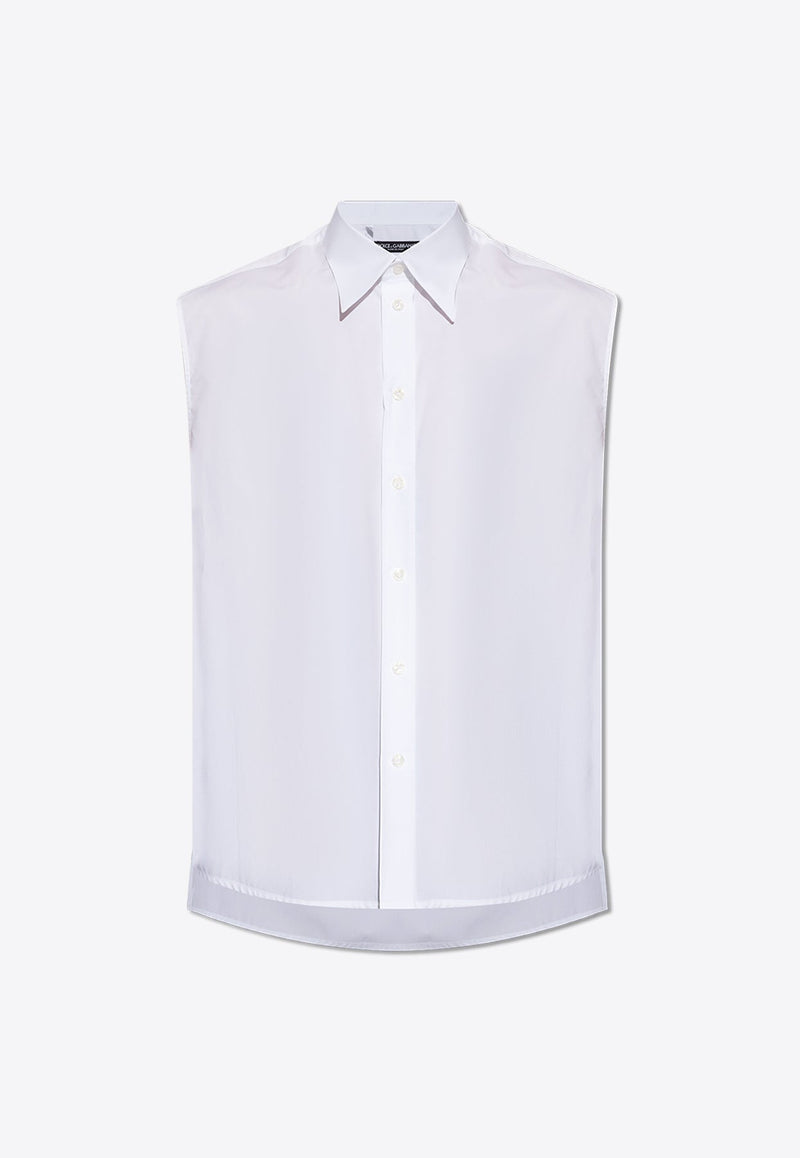 Sleeveless Buttoned Shirt