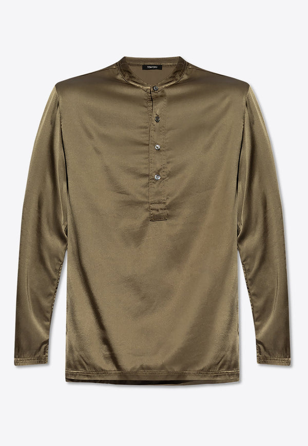 Henley Long-Sleeved Pajama Top