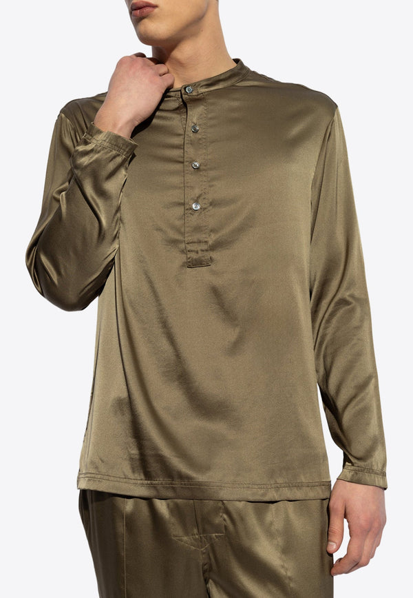 Henley Long-Sleeved Pajama Top