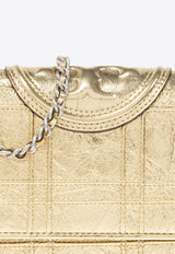 Fleming Soft Chain Clutch in Metallic Leather